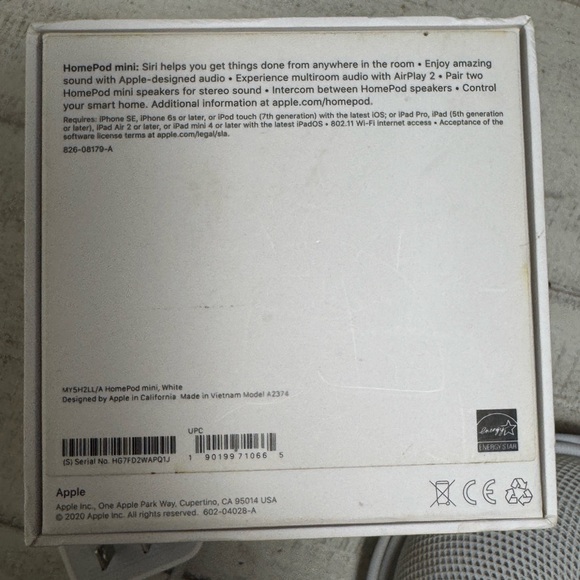 Apple Home Pod mini Smart Speaker in white - Picture 3 of 6